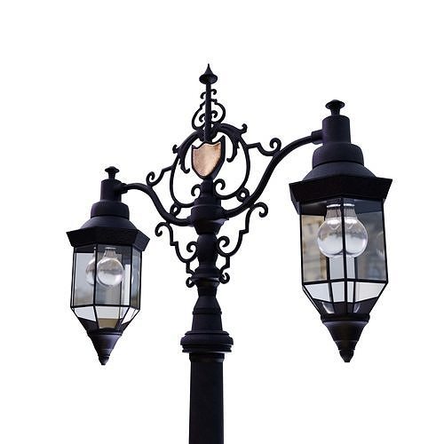 Parisien-Inspired Vintage Streetlight Low-poly 3D model