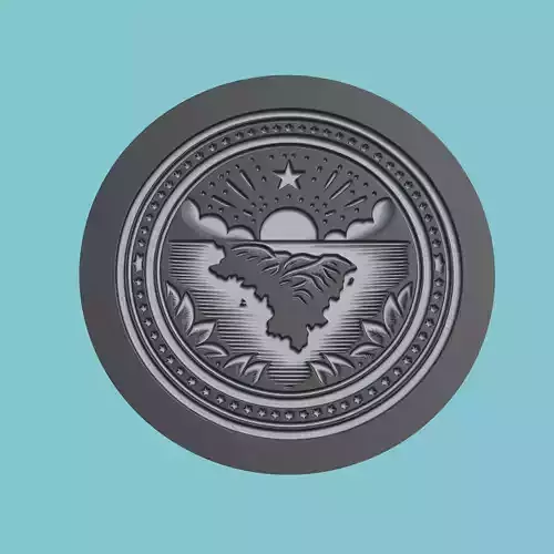 Sao Tome and Principe Map Medallion Wall Art Printer