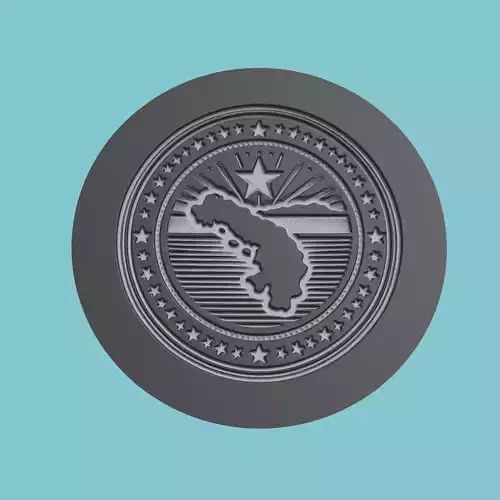 Sao Tome and Principe Map Medallion Wall Art Printer