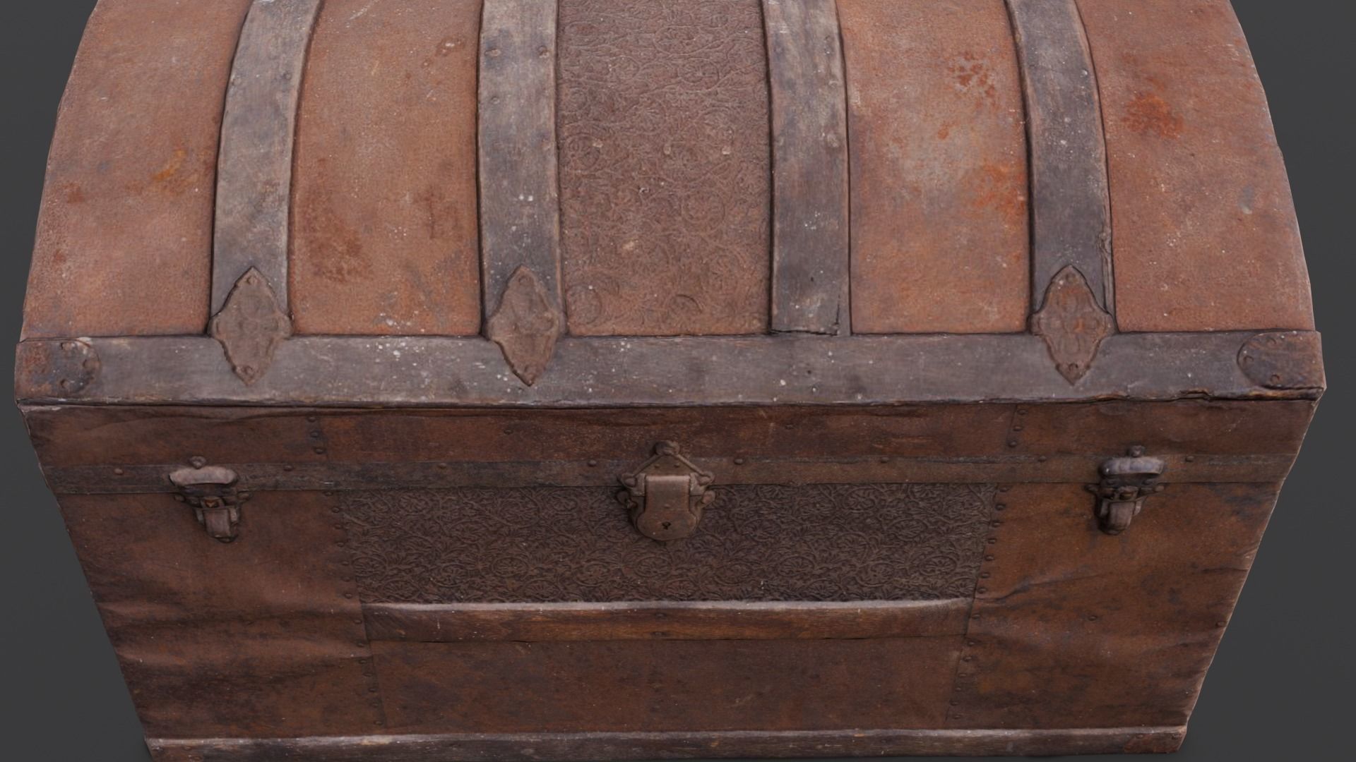 Wooden Trunk Box Low-poly 3D model_3