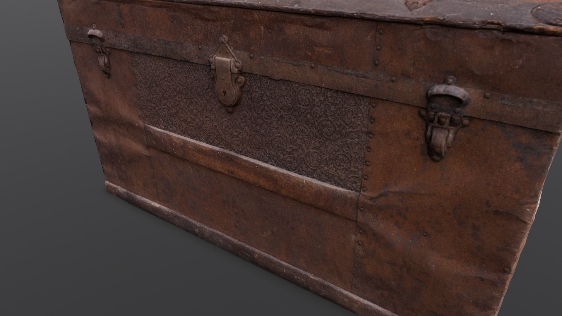 Wooden Trunk Box Low-poly 3D model_21