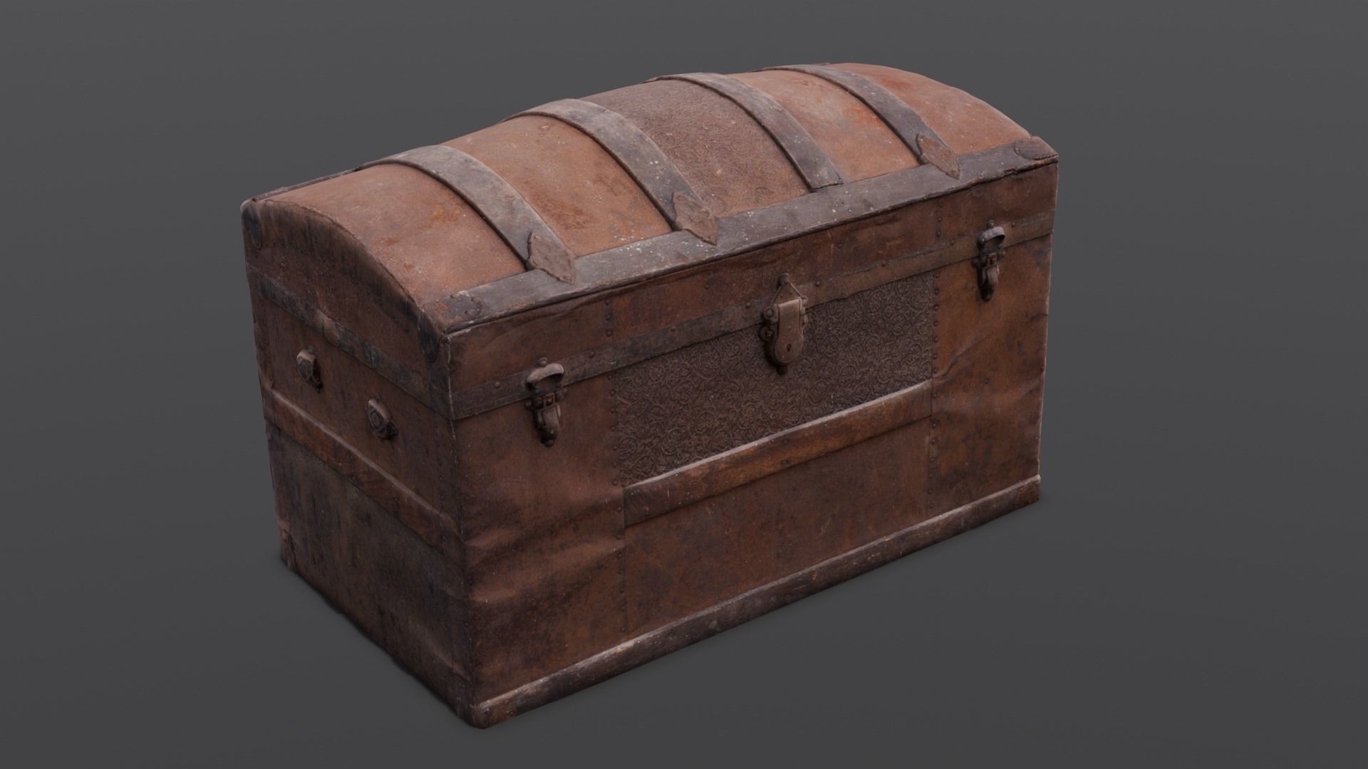 Wooden Trunk Box Low-poly 3D model_18