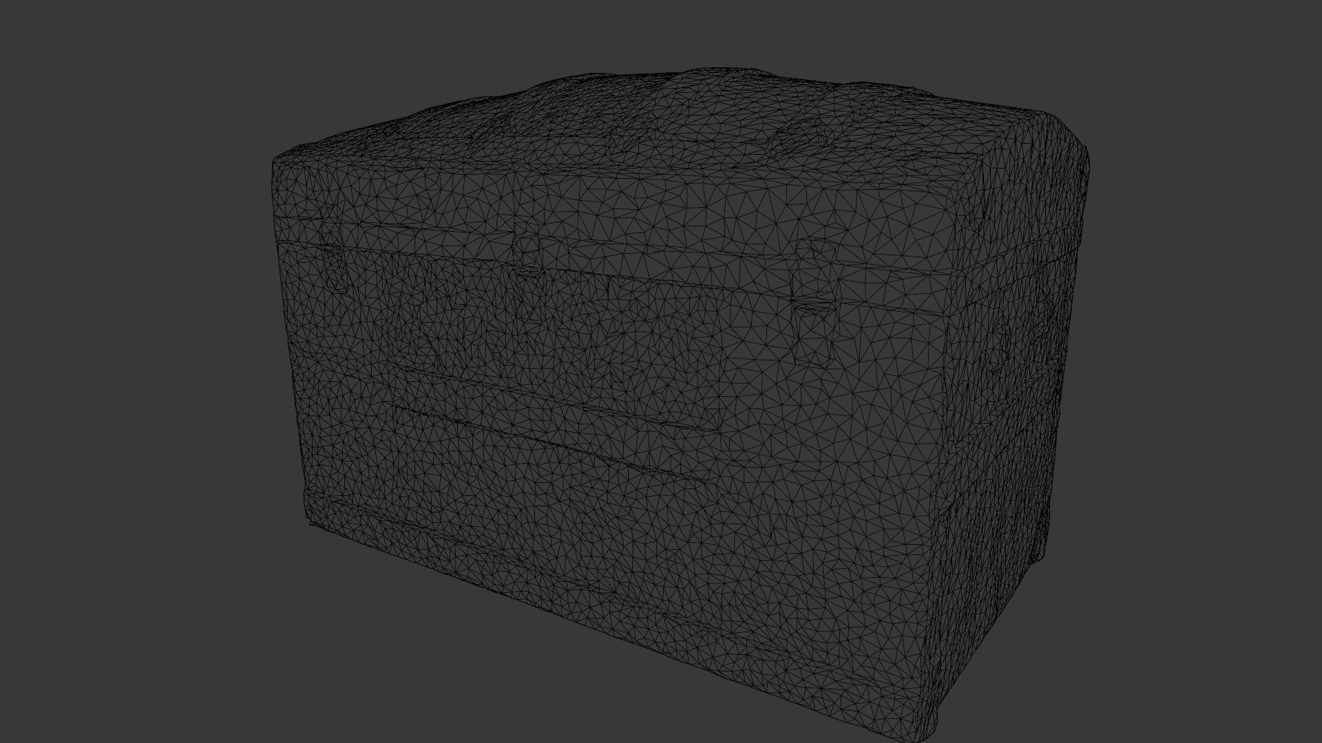 Wooden Trunk Box Low-poly 3D model_14