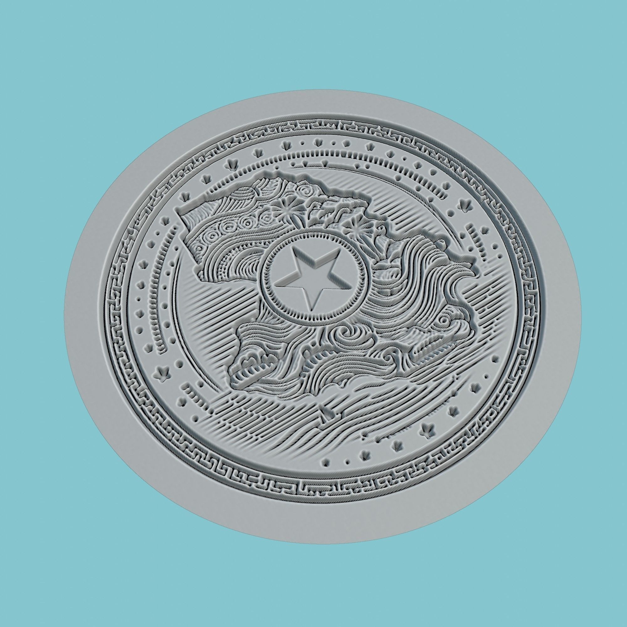 Senegal Map Medallion Wall Art Printer 3D print model_3