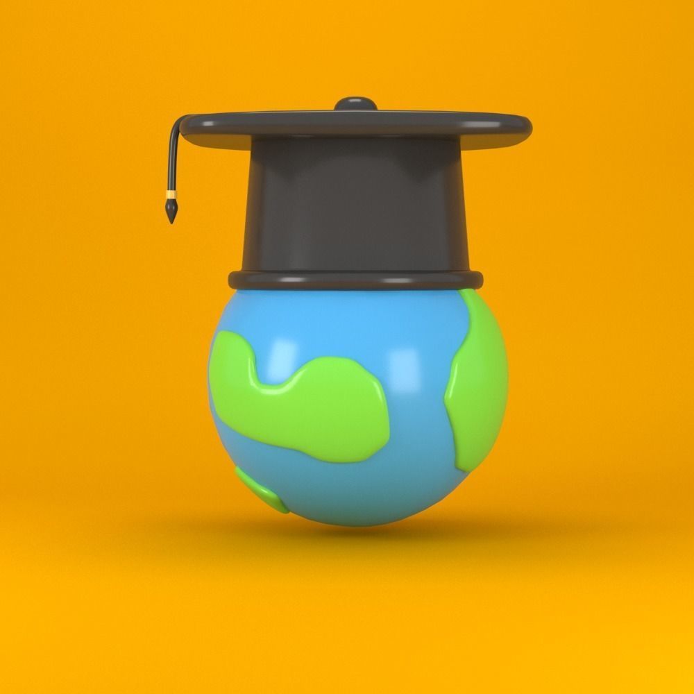 Graduation world Low-poly 3D model_7