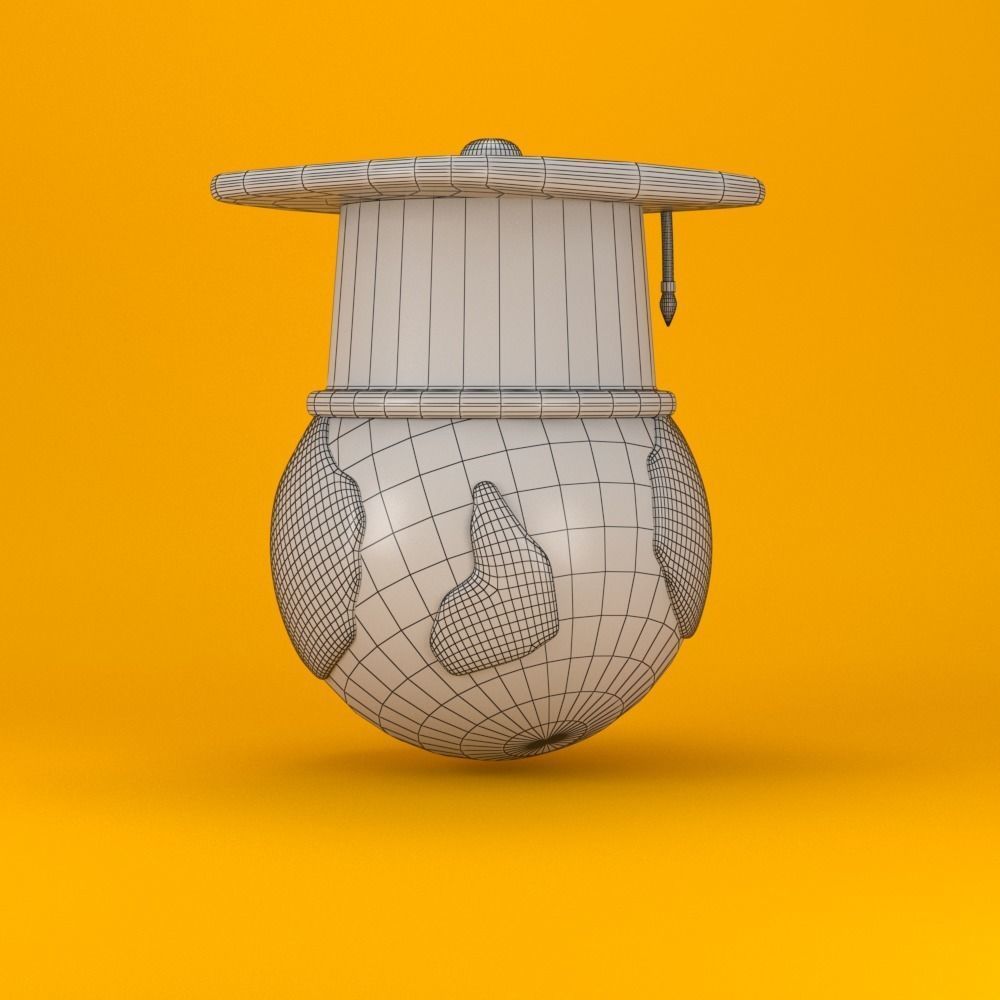 Graduation world Low-poly 3D model_4