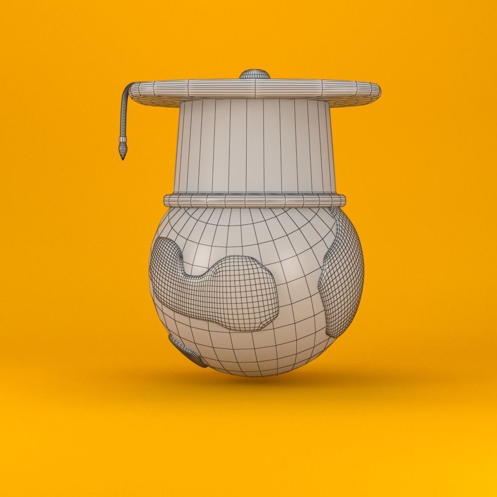 Graduation world Low-poly 3D model_8