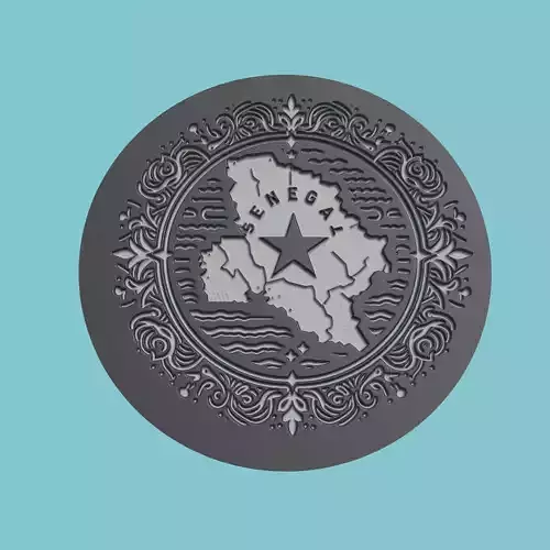 Senegal Map Medallion Wall Art Printer