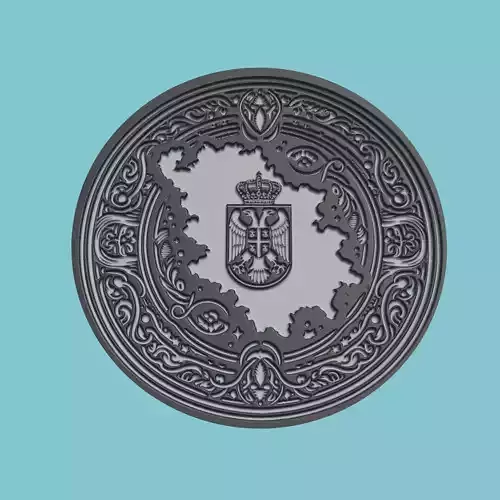 Serbia Map Medallion Wall Art Printer