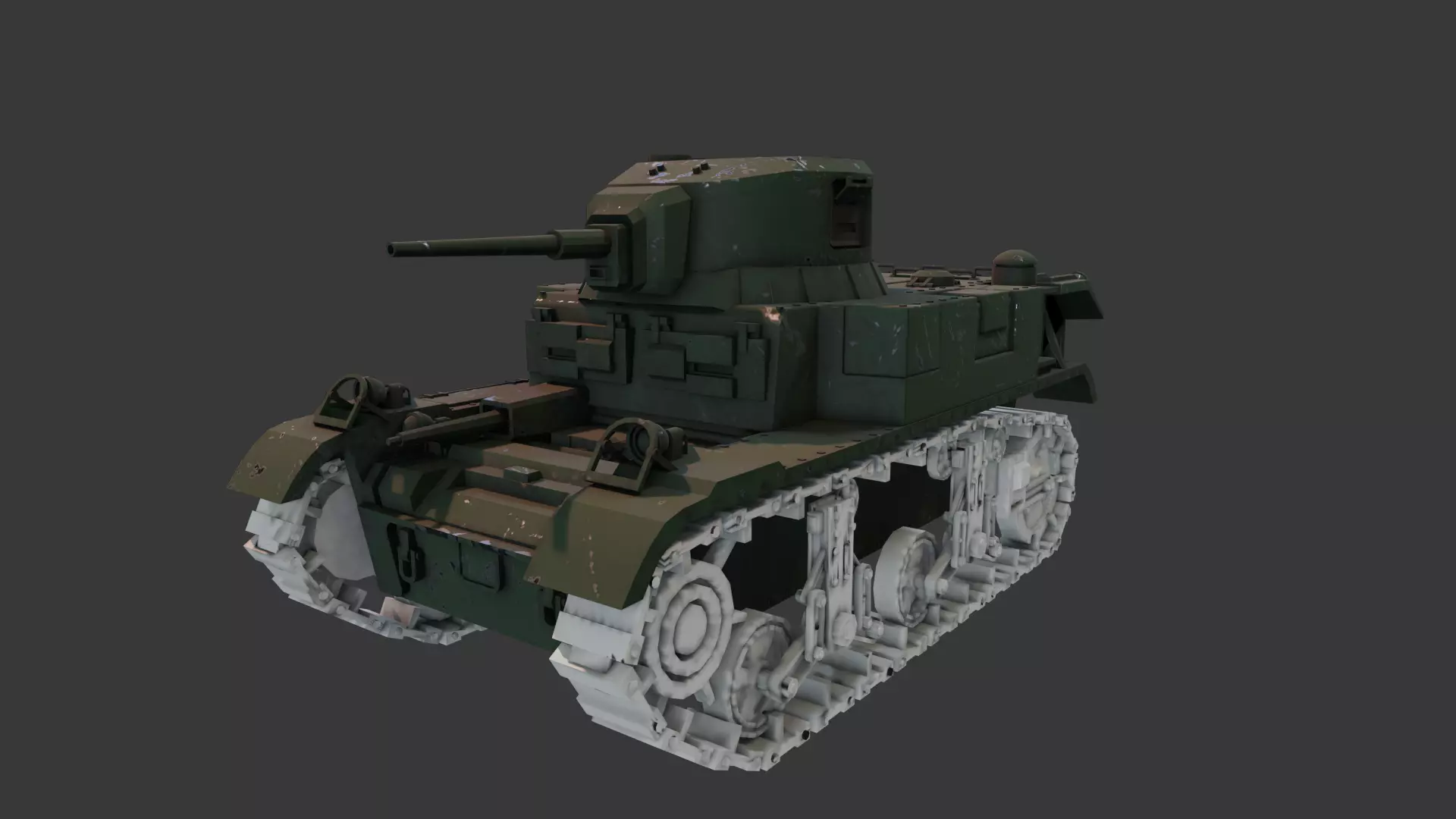 Tank 3d Low-poly 3D model_0