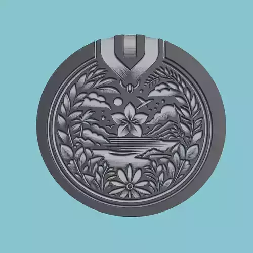 Seychelles Map Medallion Wall Art Printer