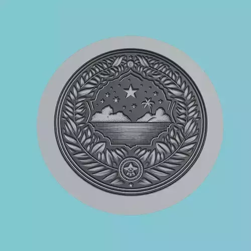 Seychelles Map Medallion Wall Art Printer