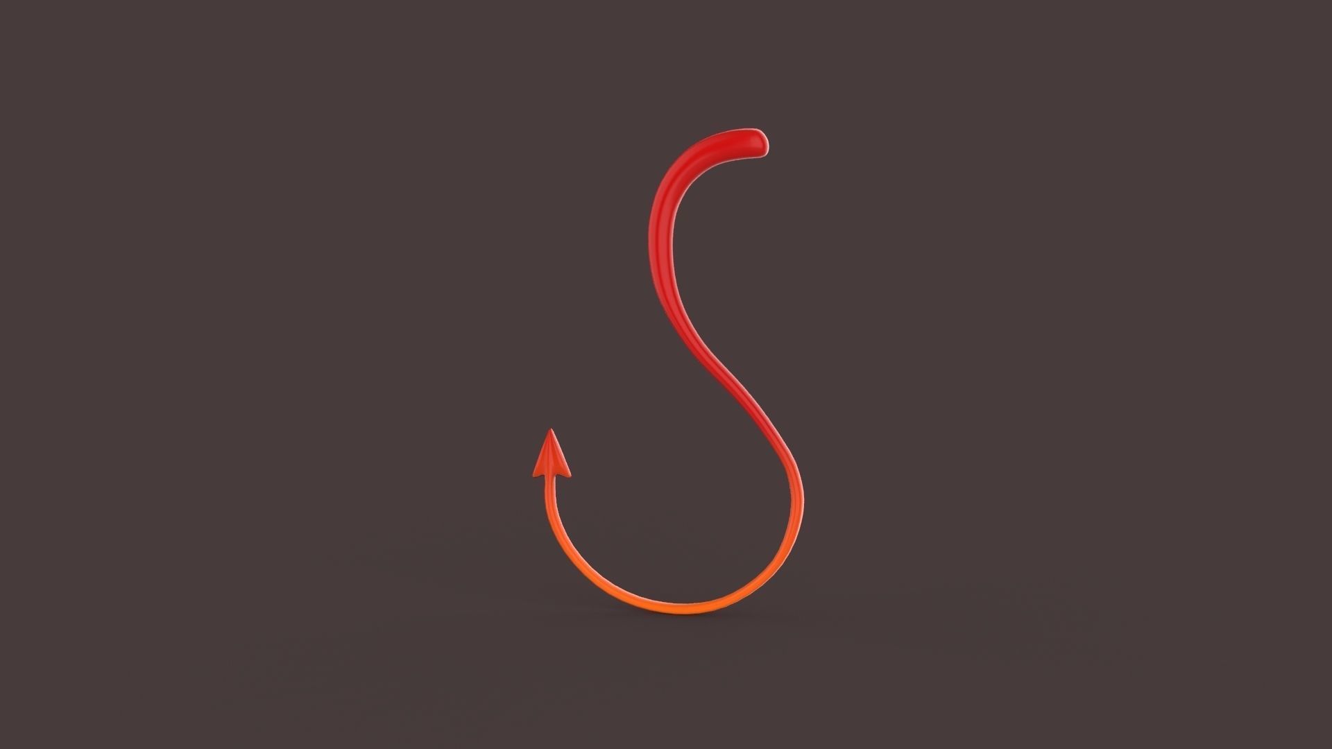 Prop86 Devil Tail Low-poly 3D model_7