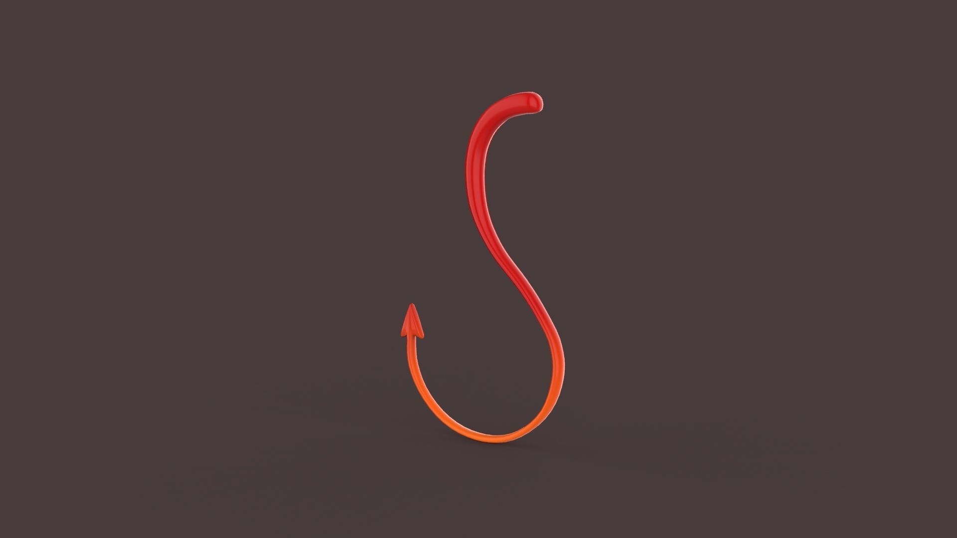 Prop86 Devil Tail Low-poly 3D model_10