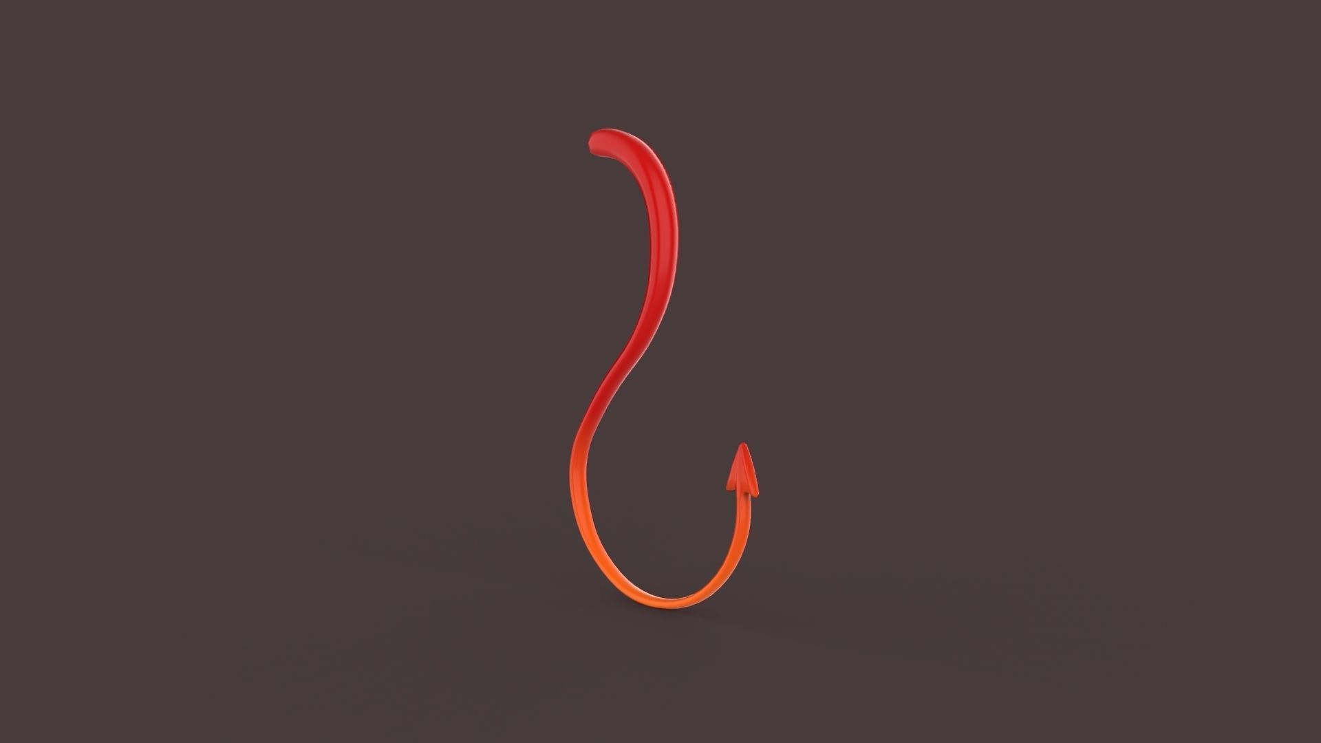 Prop86 Devil Tail Low-poly 3D model_3