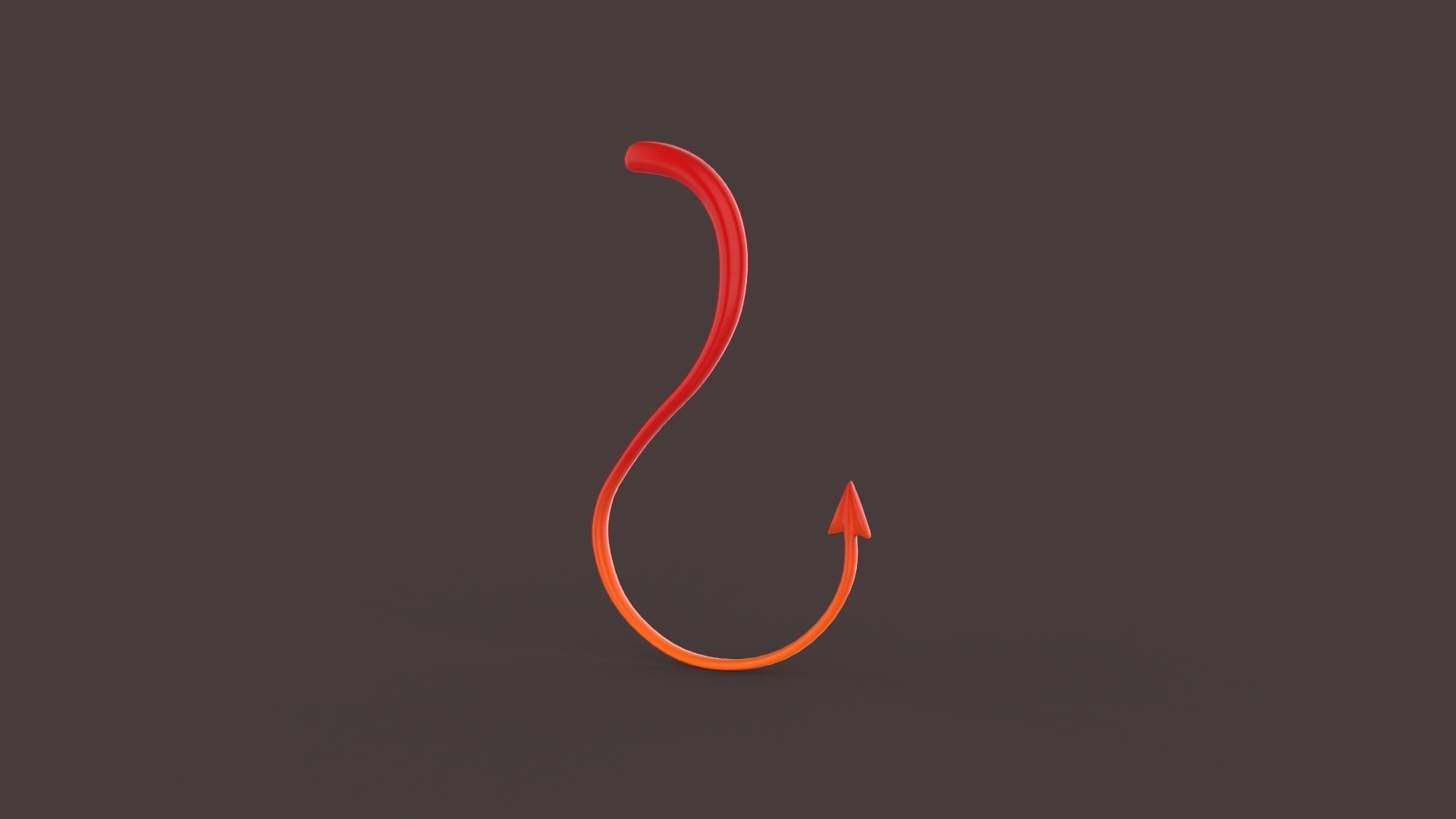 Prop86 Devil Tail Low-poly 3D model_2