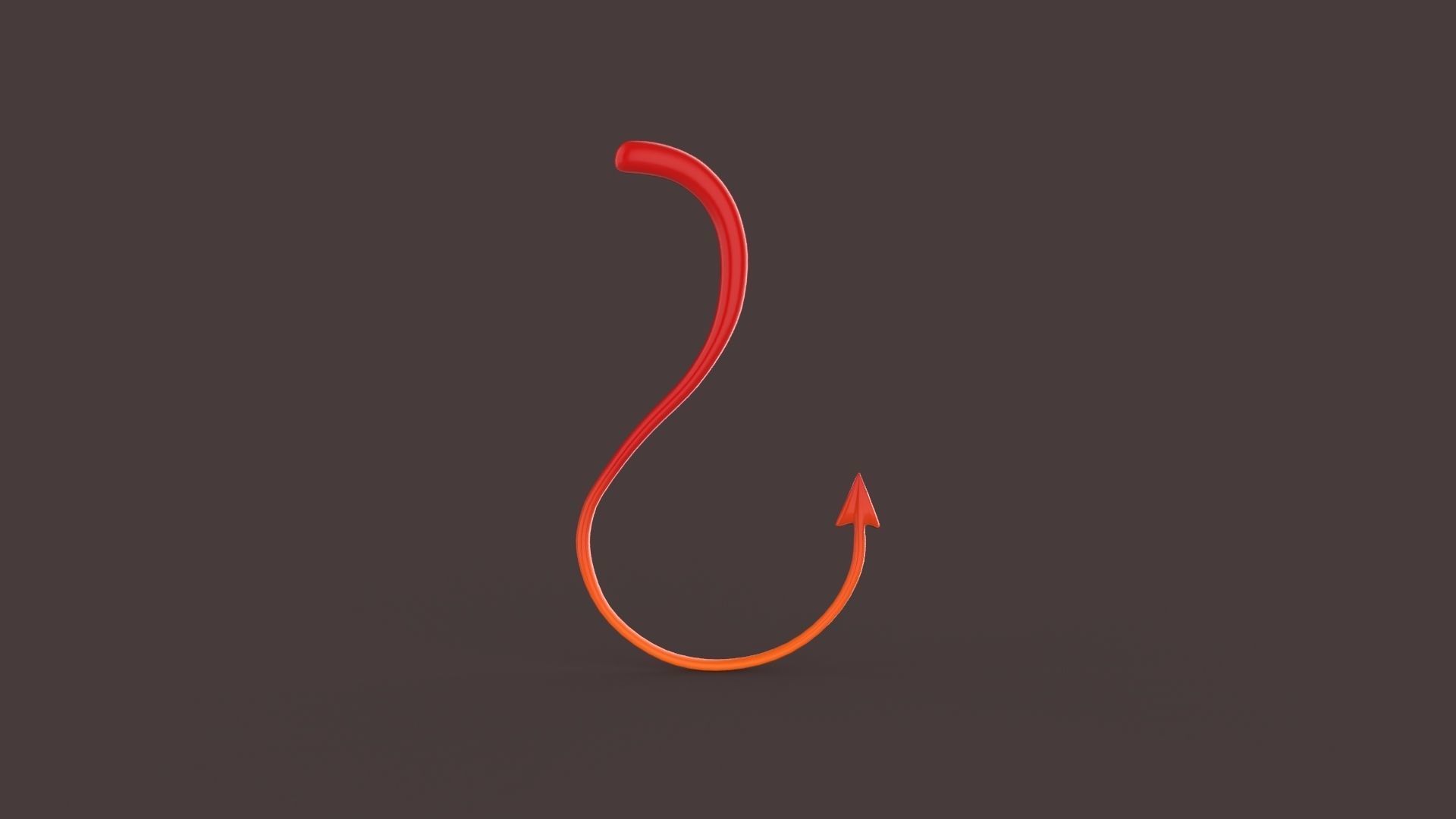 Prop86 Devil Tail Low-poly 3D model_1