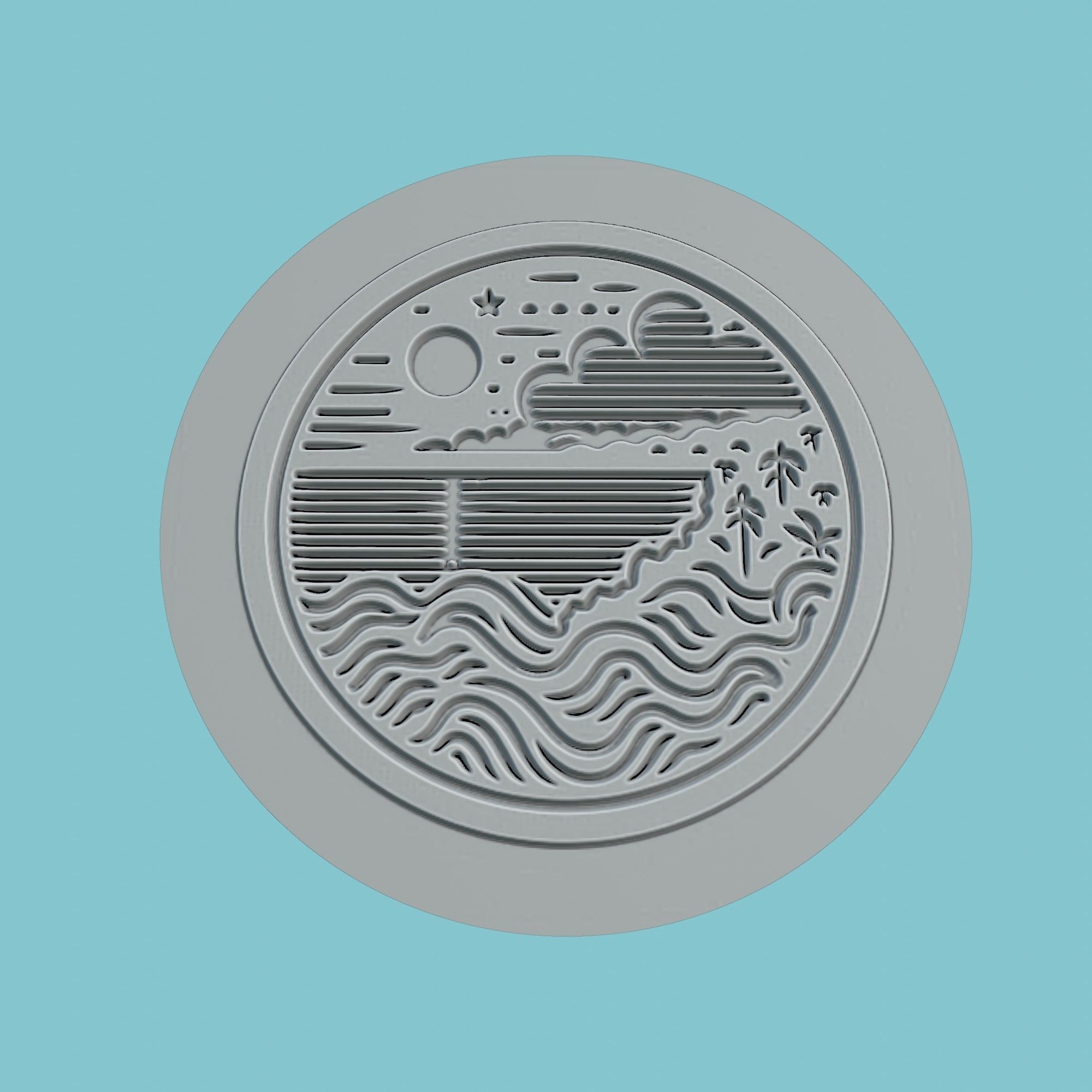 Sierra Leone Map Medallion Wall Art Printer 3D print model_2