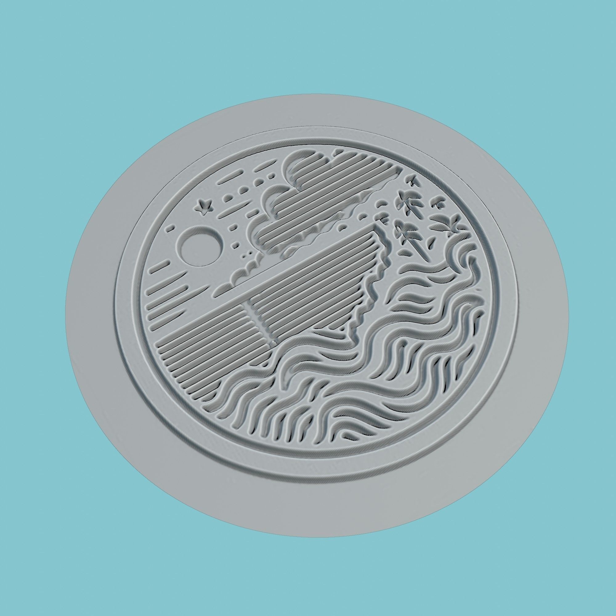 Sierra Leone Map Medallion Wall Art Printer 3D print model_3