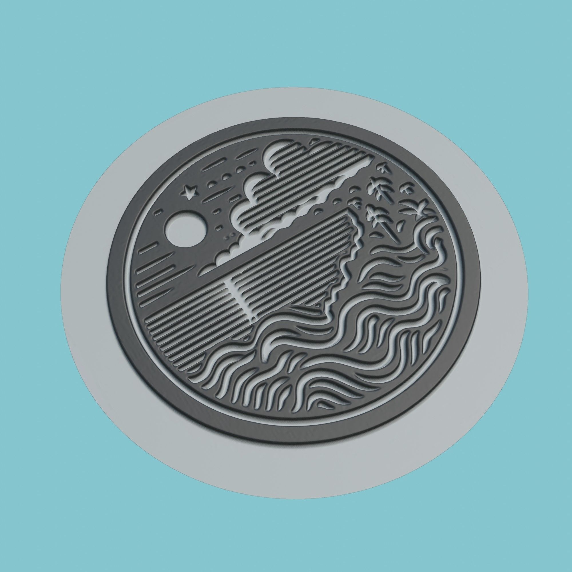 Sierra Leone Map Medallion Wall Art Printer 3D print model_1