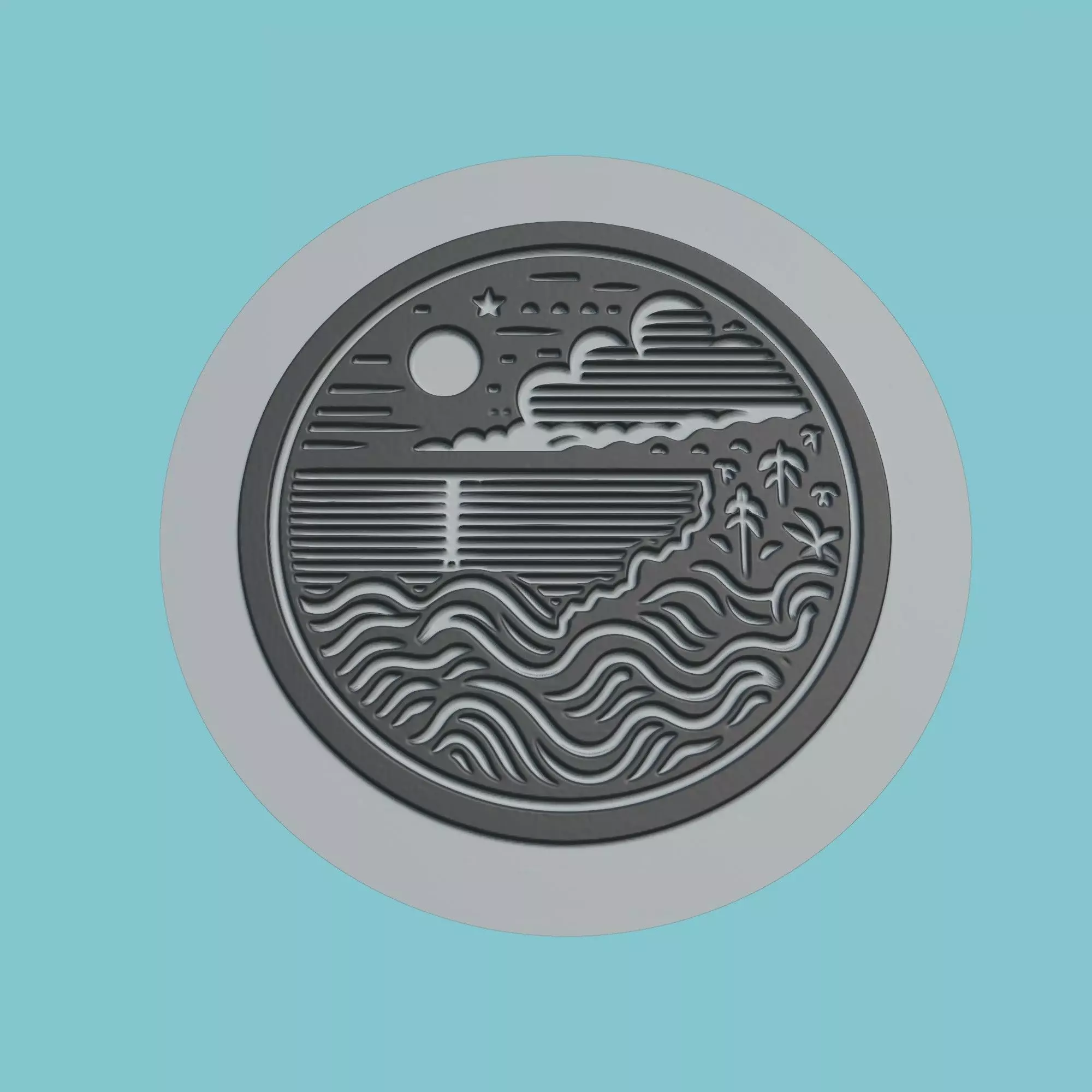 Sierra Leone Map Medallion Wall Art Printer 3D print model_0