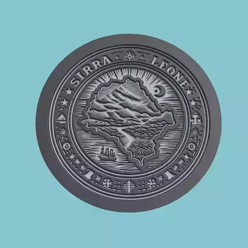 Sierra Leone Map Medallion Wall Art Printer