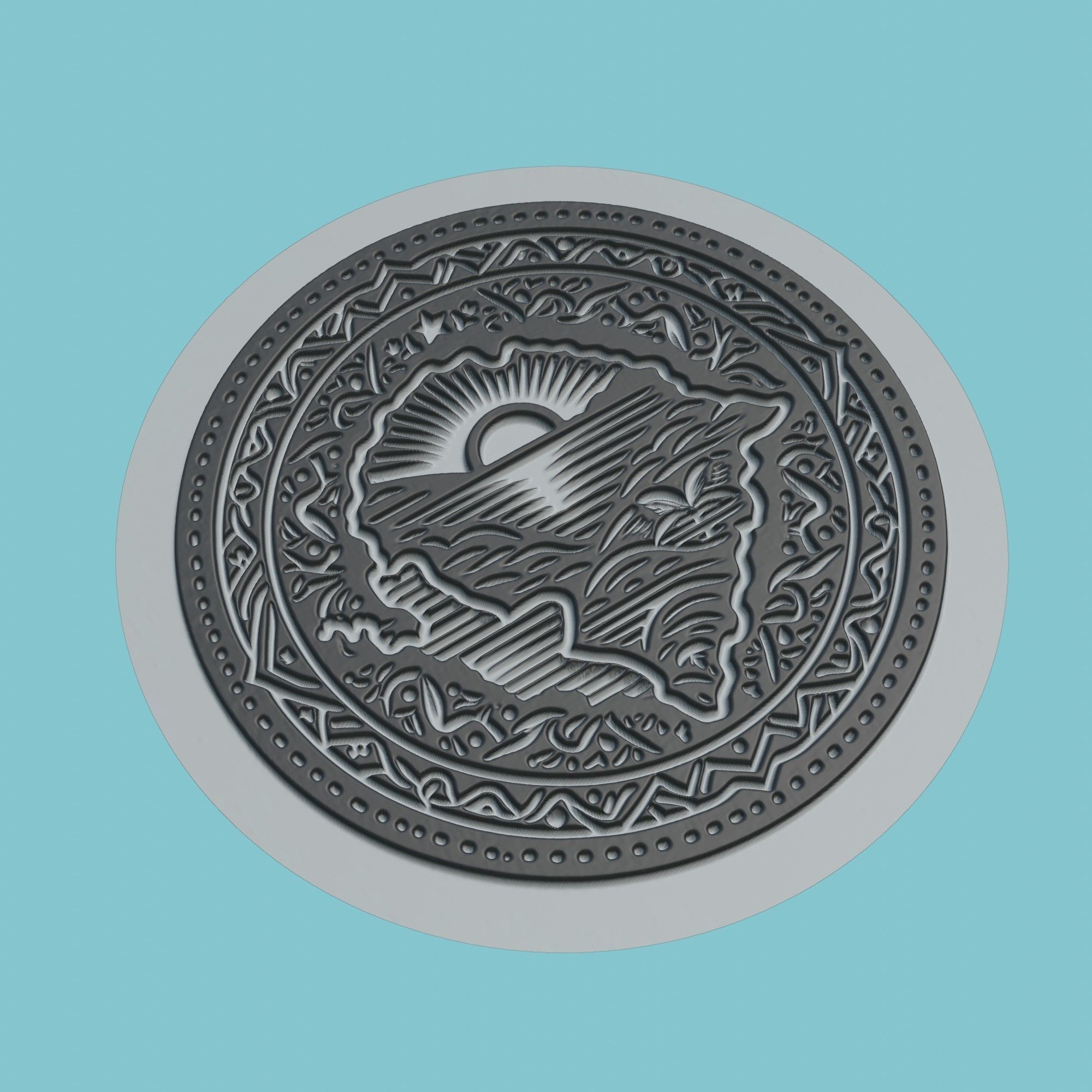 Sierra Leone Map Medallion Wall Art Printer 3D print model_1