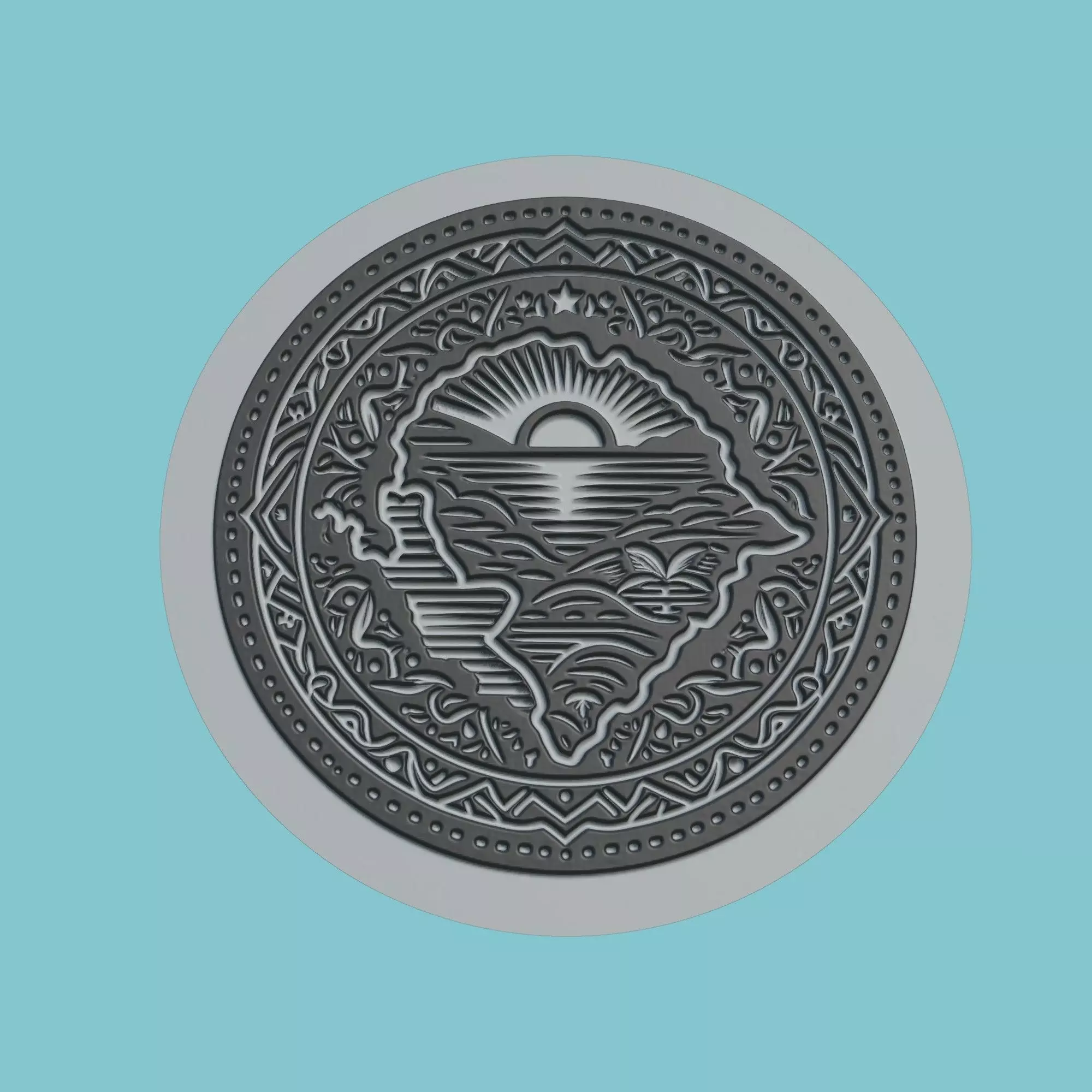 Sierra Leone Map Medallion Wall Art Printer 3D print model_0
