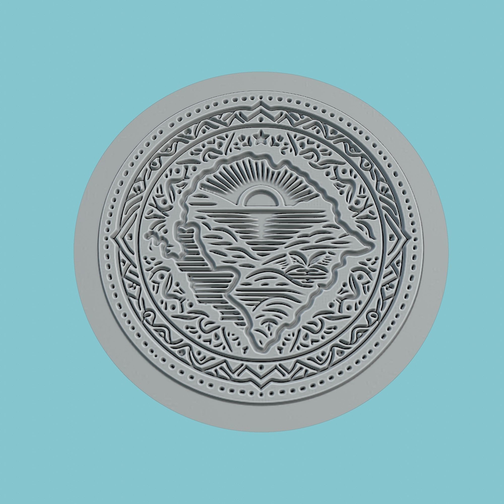 Sierra Leone Map Medallion Wall Art Printer 3D print model_2