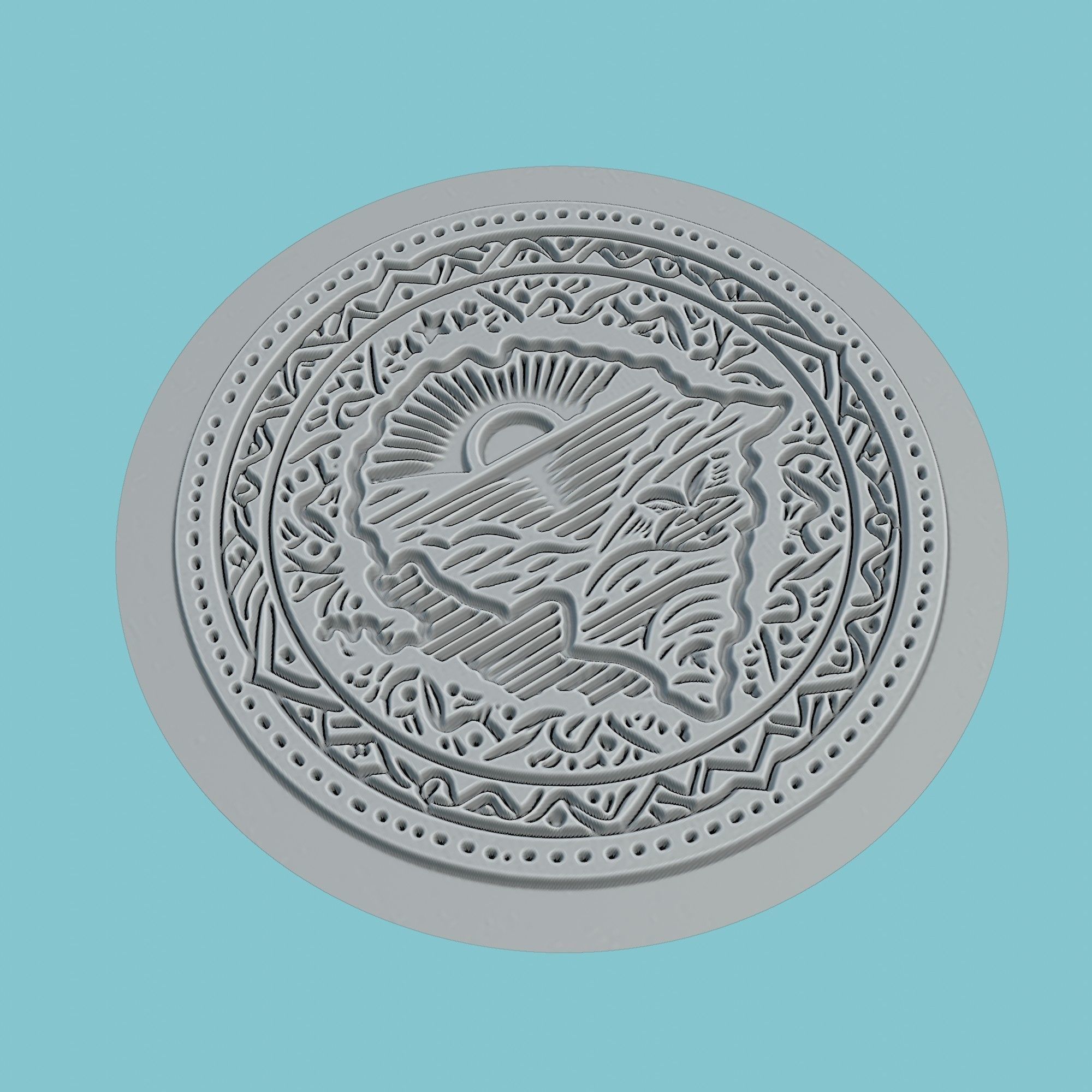 Sierra Leone Map Medallion Wall Art Printer 3D print model_3