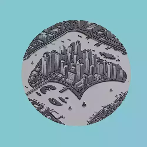 Singapore Map Medallion Wall Art Printer 3D print model