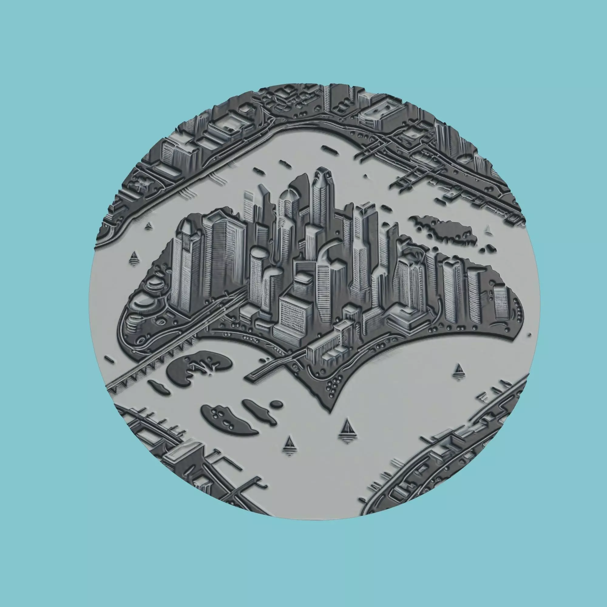 Singapore Map Medallion Wall Art Printer 3D print model_0