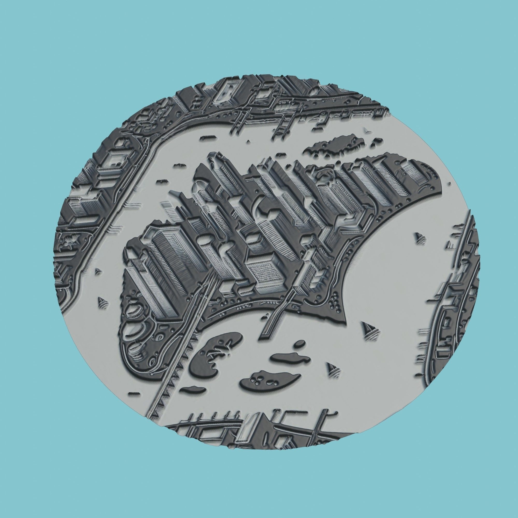 Singapore Map Medallion Wall Art Printer 3D print model_1