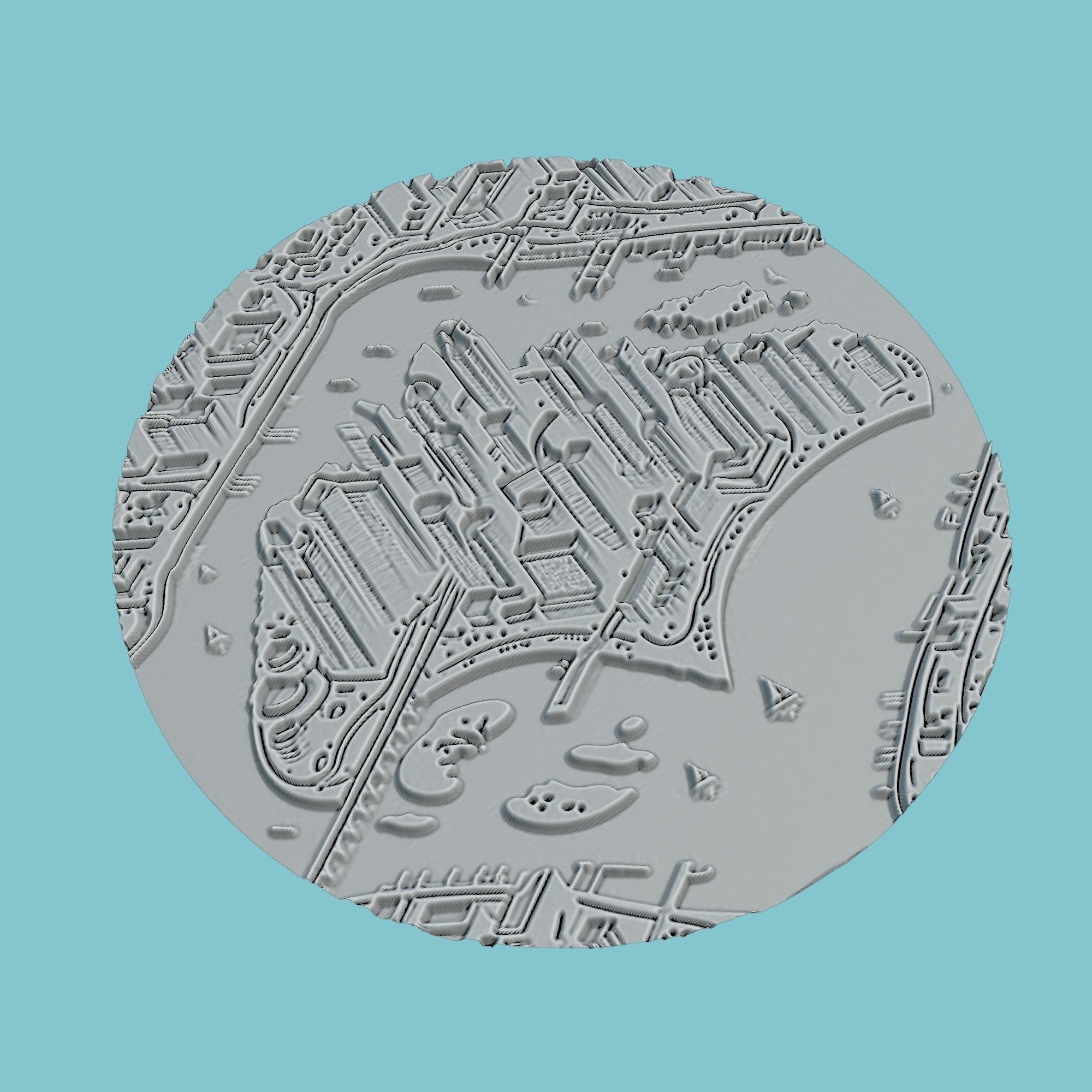 Singapore Map Medallion Wall Art Printer 3D print model_3