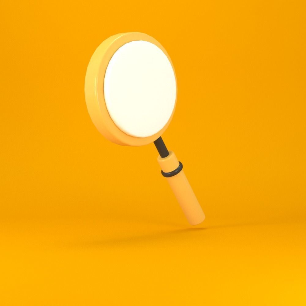 magnifying glass low poly 3d model Low-poly 3D model_3