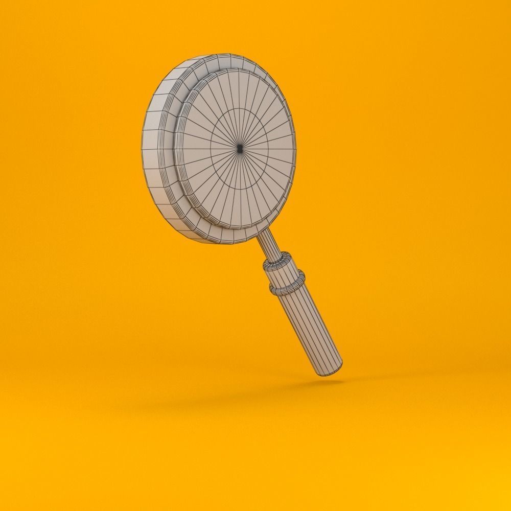 magnifying glass low poly 3d model Low-poly 3D model_4