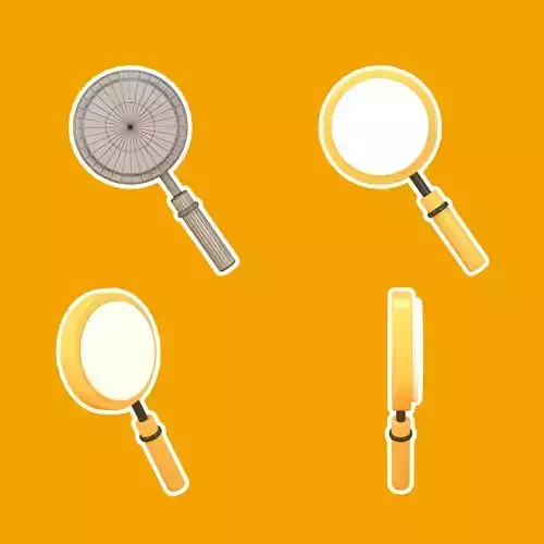 magnifying glass low poly 3d model