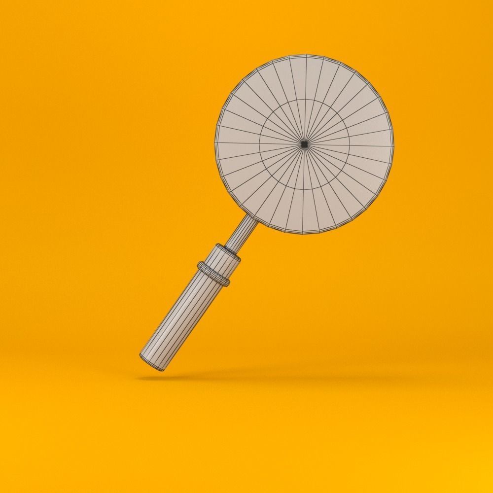 magnifying glass low poly 3d model Low-poly 3D model_8