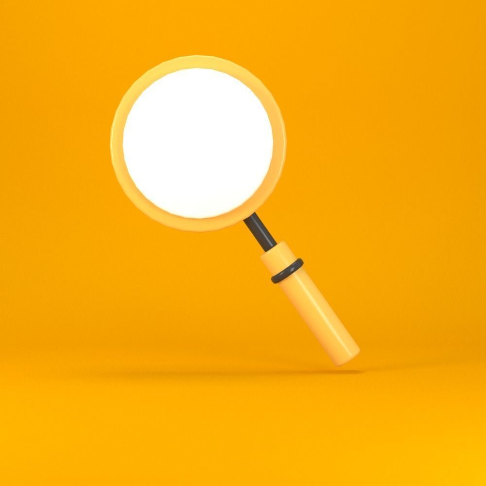 magnifying glass low poly 3d model Low-poly 3D model_1