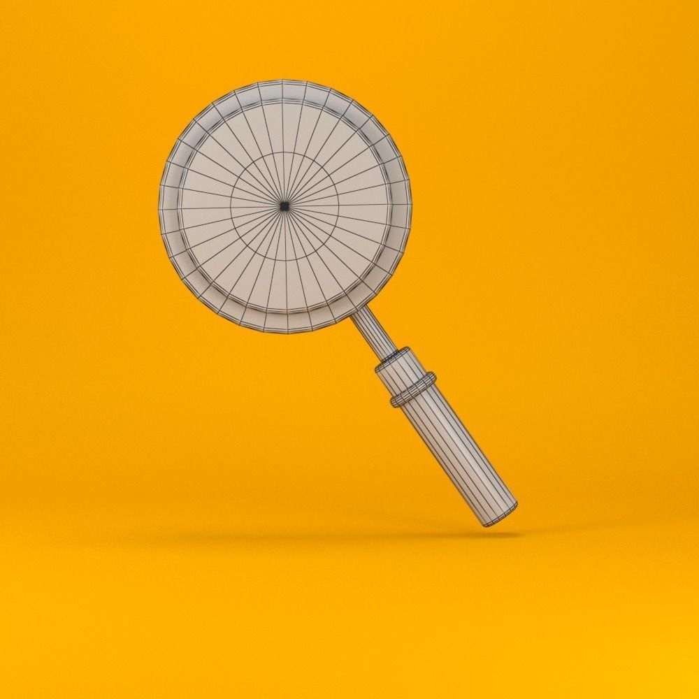 magnifying glass low poly 3d model Low-poly 3D model_2