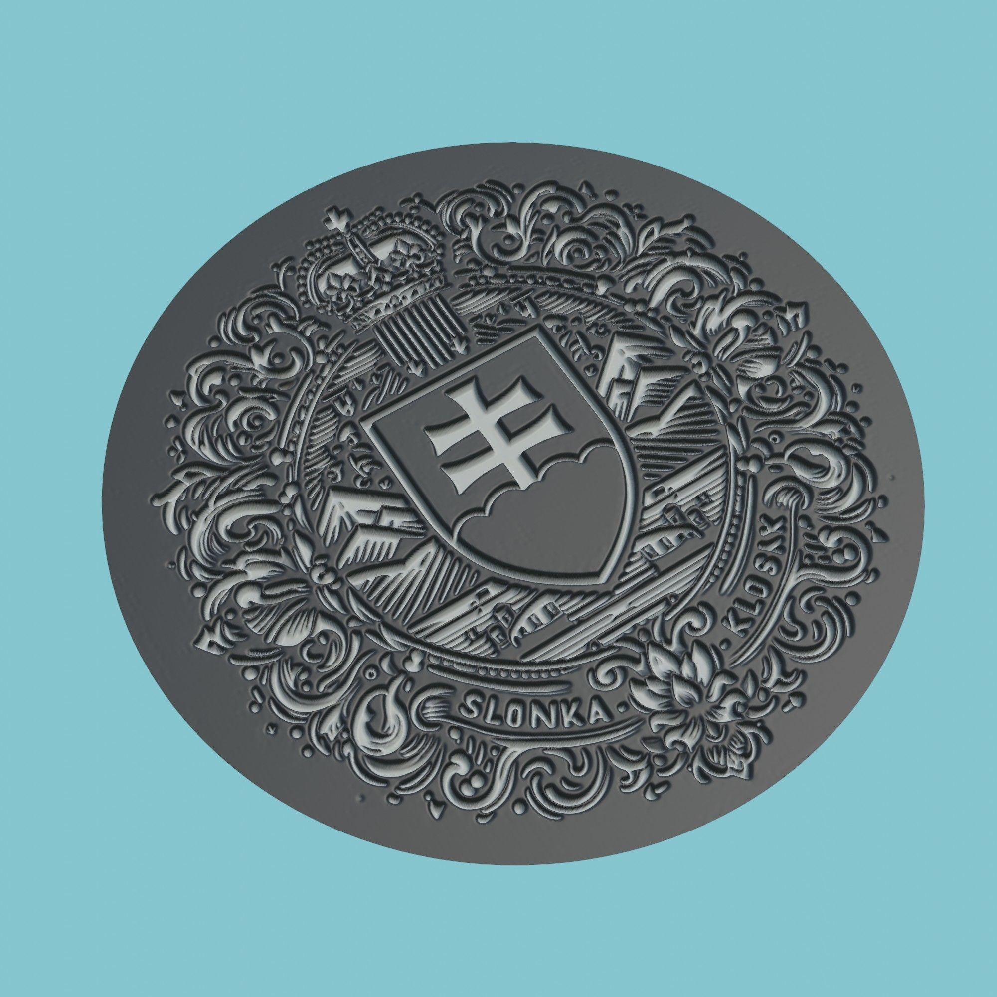 Slovakia Map Medallion Wall Art Printer 3D print model_1