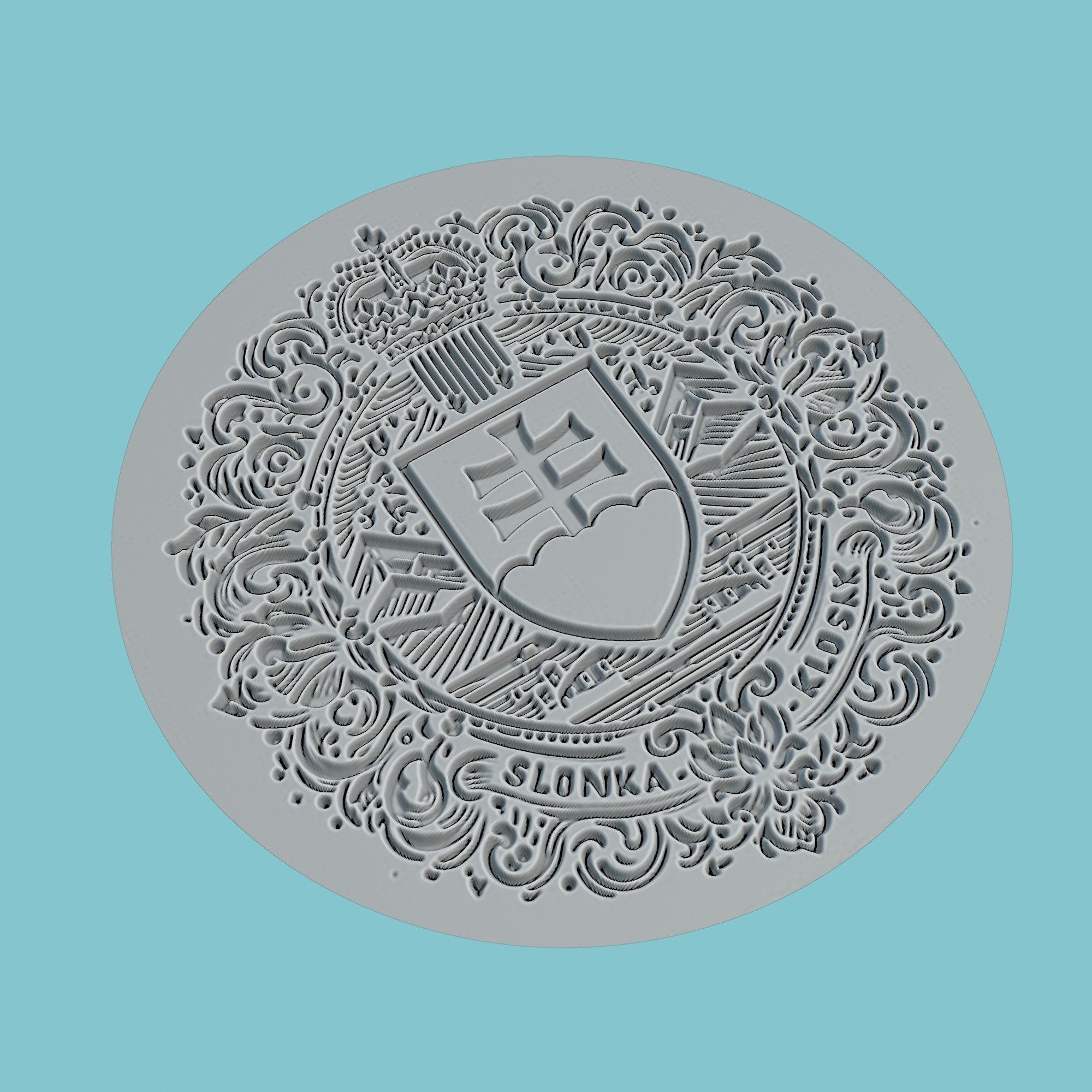 Slovakia Map Medallion Wall Art Printer 3D print model_3