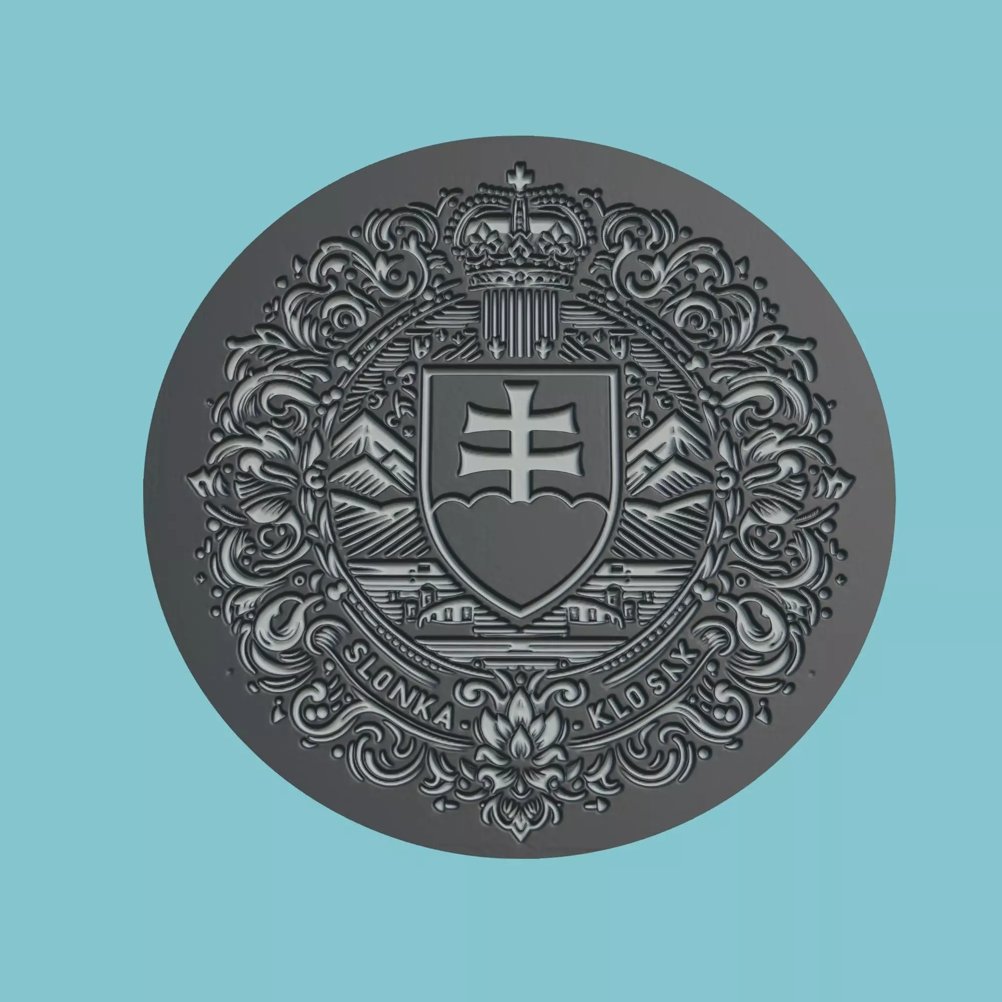 Slovakia Map Medallion Wall Art Printer 3D print model_0