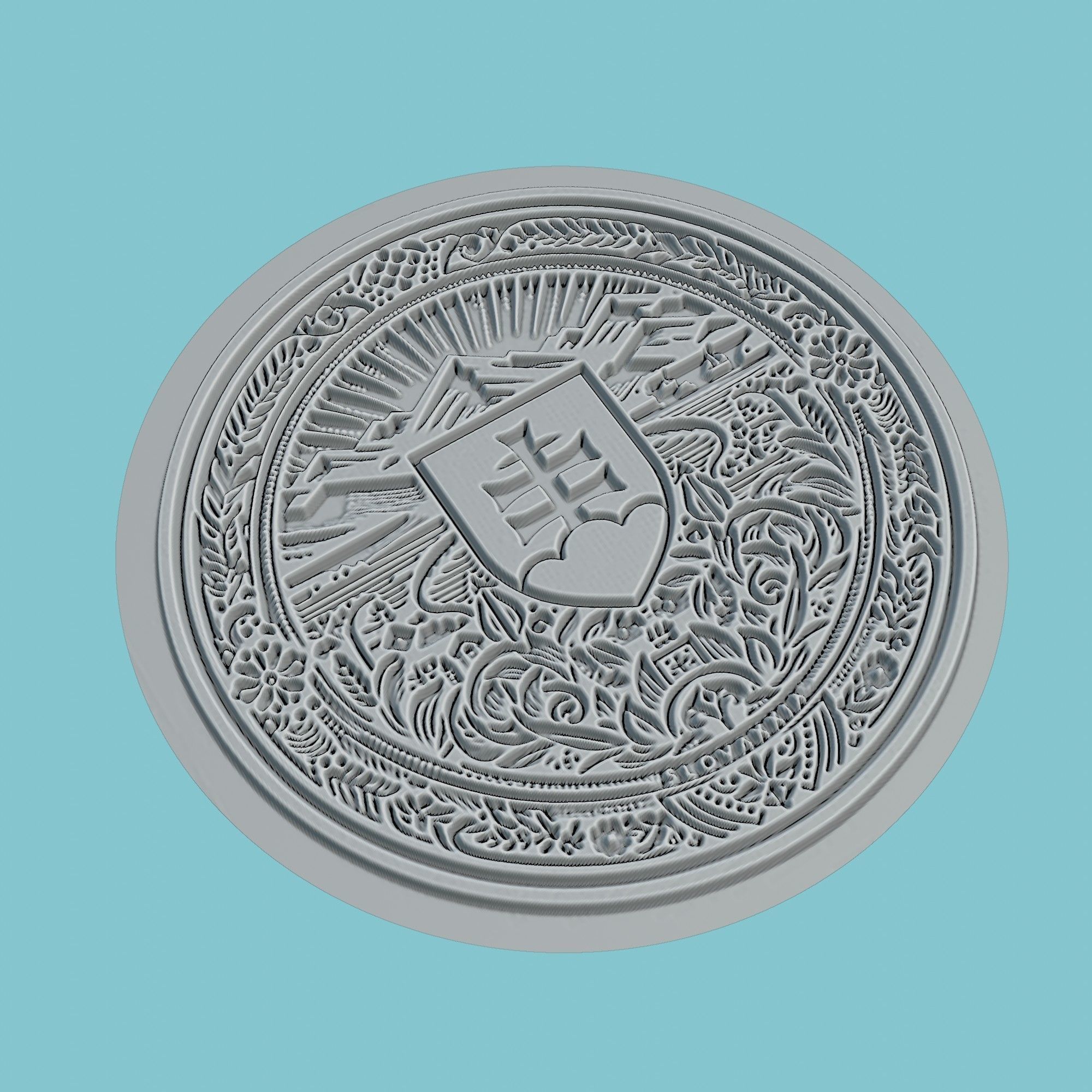 Slovakia Map Medallion Wall Art Printer 3D print model_3