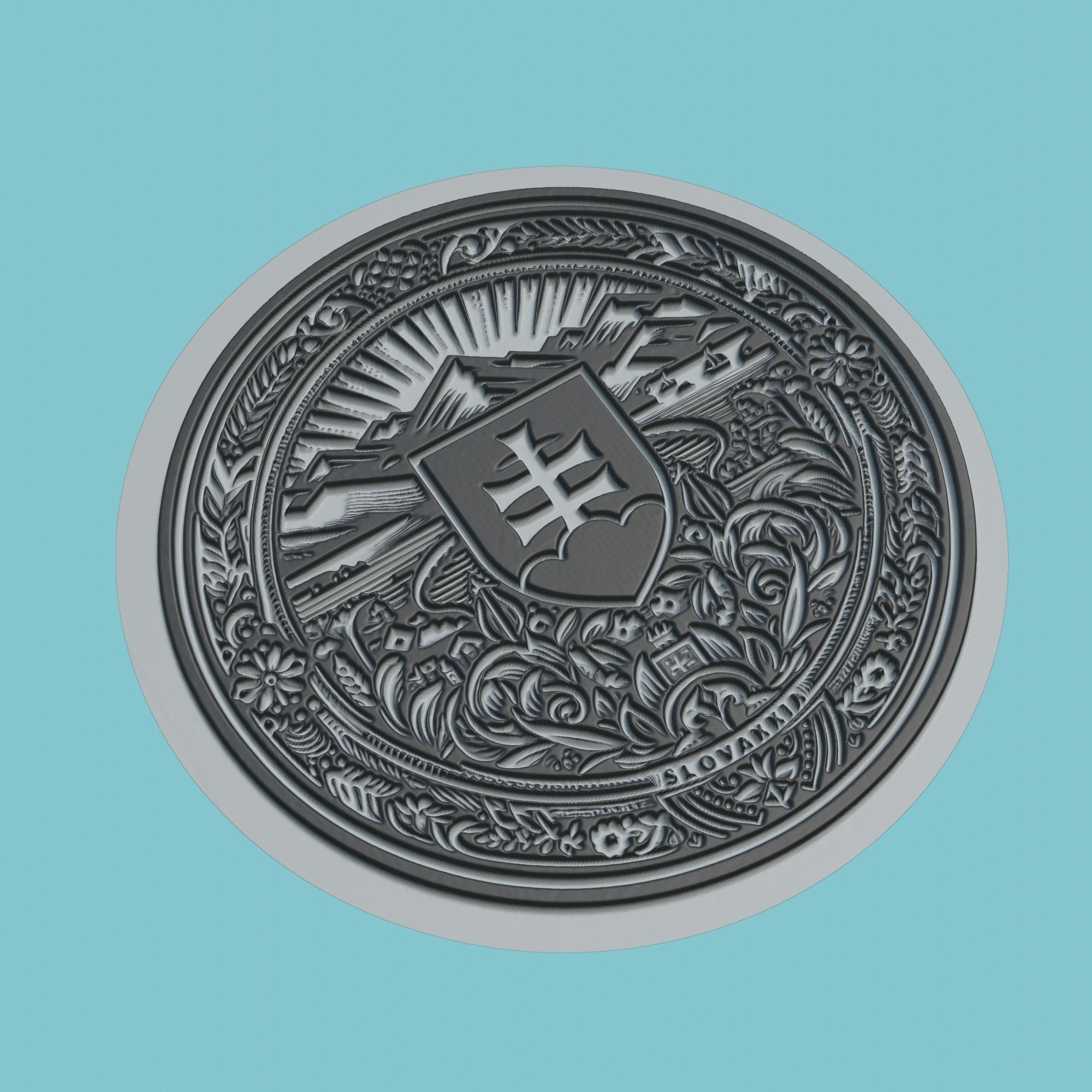 Slovakia Map Medallion Wall Art Printer 3D print model_1