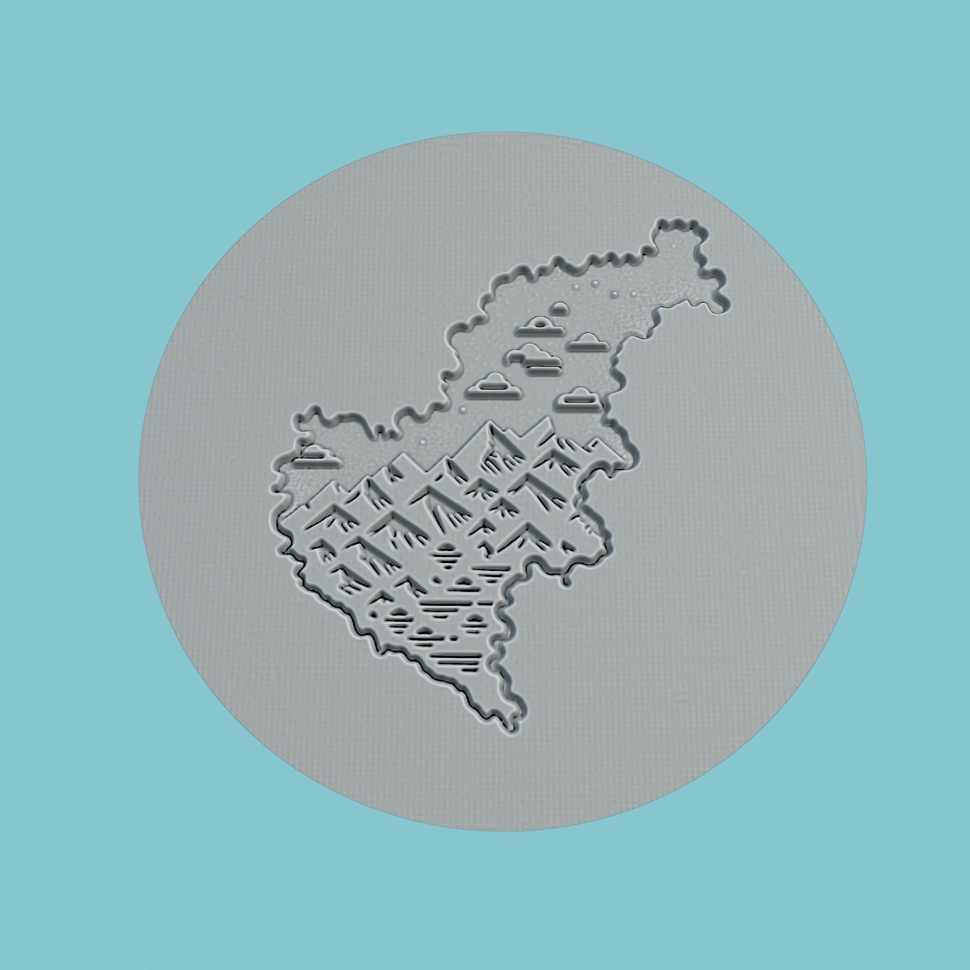 Slovenia Map Medallion Wall Art Printer 3D print model_2