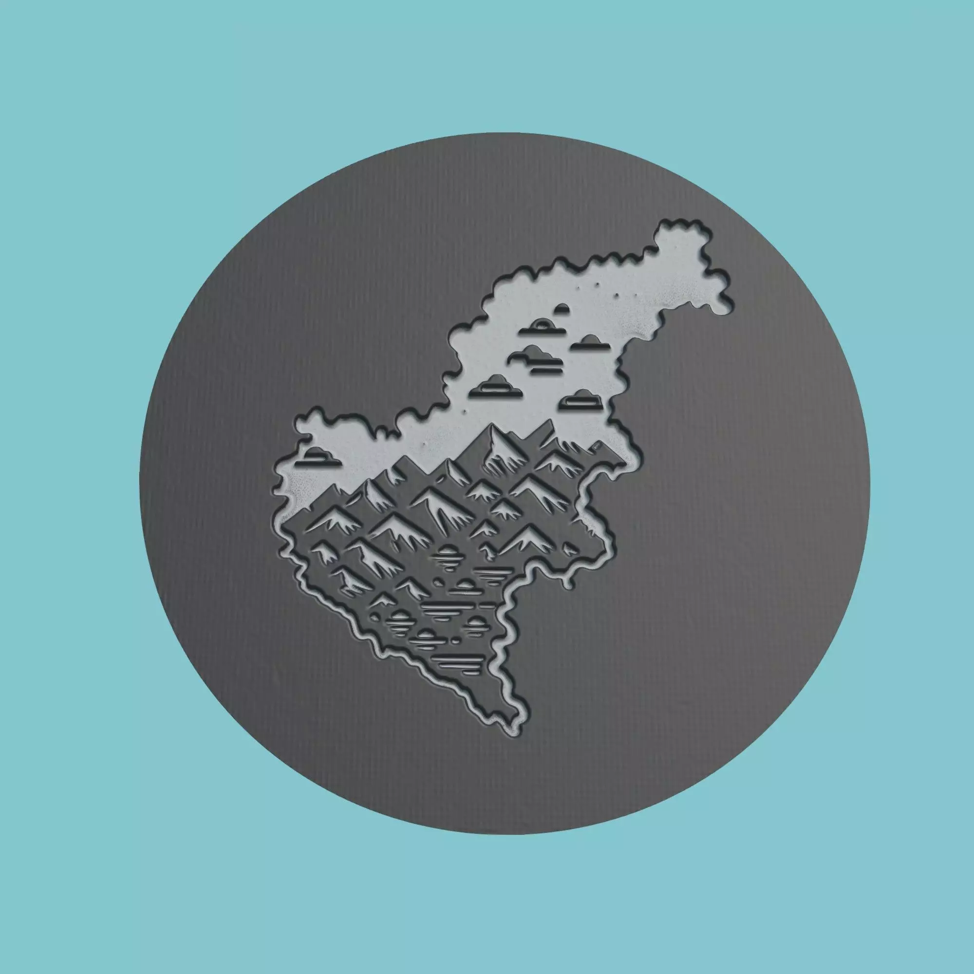 Slovenia Map Medallion Wall Art Printer 3D print model_0