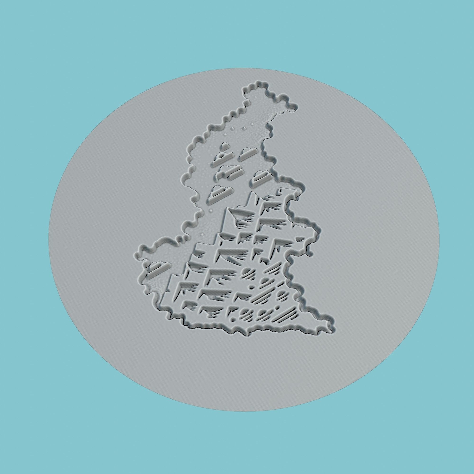 Slovenia Map Medallion Wall Art Printer 3D print model_3