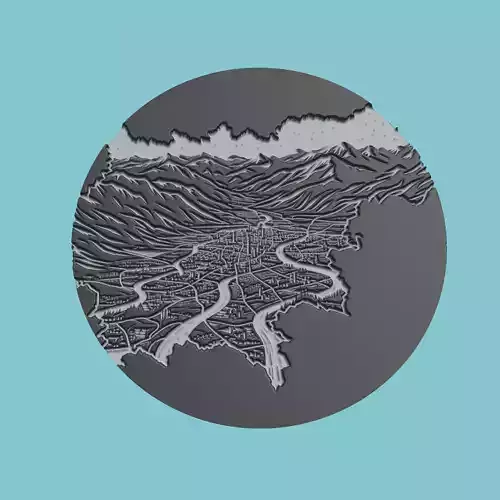 Slovenia Map Medallion Wall Art Printer