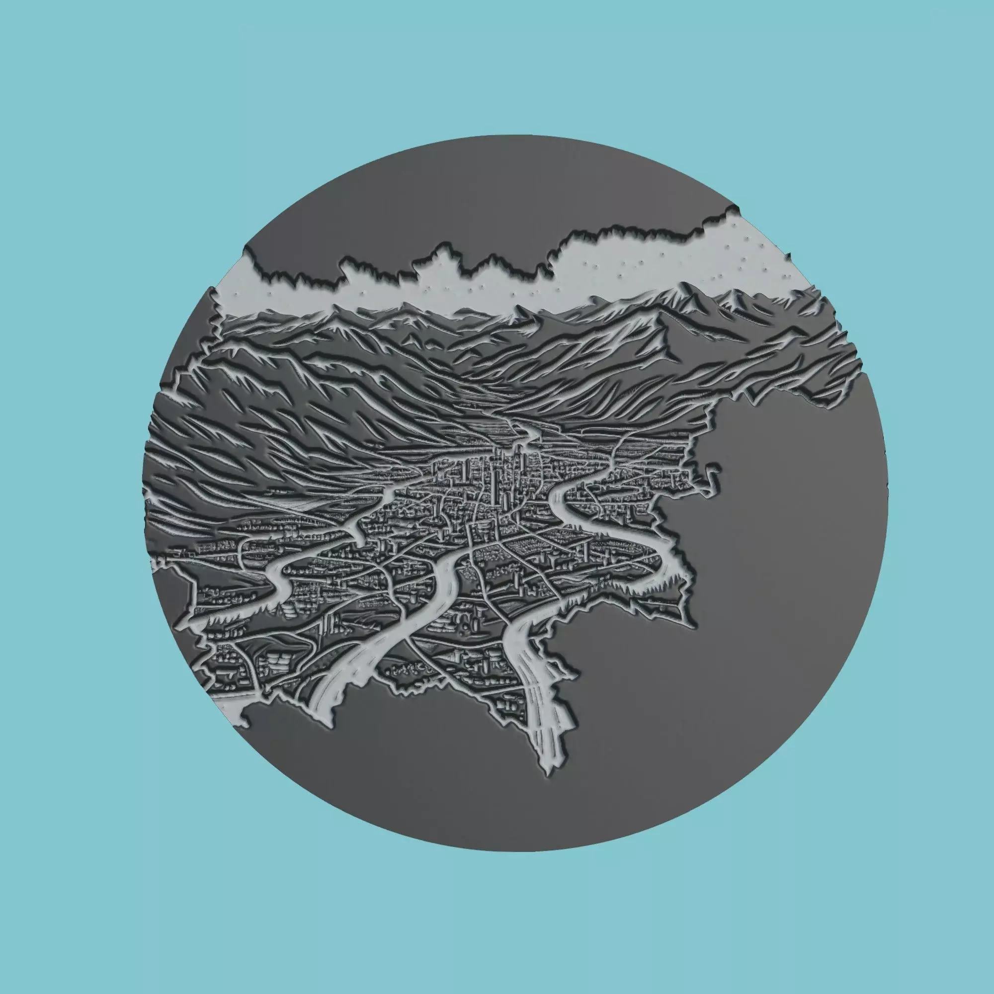 Slovenia Map Medallion Wall Art Printer 3D print model_0